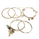 Fashion Vintage Bowknot Bow Faux Pearl Green Cloth Multilayer Bracelet