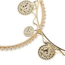 Fashion Vintage Bowknot Bow Faux Pearl Black Cloth Multilayer Bracelet