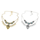 Women Party Fashion Jewelry Antique Gold Tassel Flower Carved Pendant Necklace