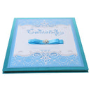 Vintage Wooden Romance Guest Book Keepsake for Wedding Engagement Party Favors Blue