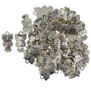 Retro Tibetan Silver Owl Bird Charms Pendants DIY Jewelry Making Findings Pack of 50Pcs