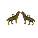 Retro Steampunk 3D Howling Wolf Charms Pendants Jewelry DIY Bronze Pack of 30Pcs