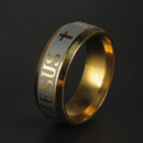 8MM Men Women Stainless Steel Jesus Christ Church for Wedding Band Ring Gold
