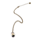 Dry Flower Glass Ball Bottle Handmade Retro Pendant Clavicle Necklace Black