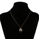Dry Flower Glass Ball Bottle Handmade Retro Pendant Clavicle Necklace Black