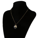 Dry Flower Glass Ball Bottle Handmade Retro Pendant Clavicle Necklace Black