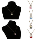 Dry Flower Glass Ball Bottle Handmade Retro Pendant Clavicle Necklace Black