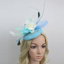 Elegant Flower Veil Design Fascinator Hat Cap Wedding Bridal Night Out Party Favor Headwear Hair Accessory Blue