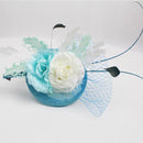Elegant Flower Veil Design Fascinator Hat Cap Wedding Bridal Night Out Party Favor Headwear Hair Accessory Blue