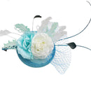 Elegant Flower Veil Design Fascinator Hat Cap Wedding Bridal Night Out Party Favor Headwear Hair Accessory Blue