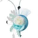 Elegant Flower Veil Design Fascinator Hat Cap Wedding Bridal Night Out Party Favor Headwear Hair Accessory Blue