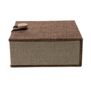 Wooden Pillow Cushion Bearer Rustic Wedding Ring Box Jewelry Holder Brown