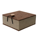 Wooden Pillow Cushion Bearer Rustic Wedding Ring Box Jewelry Holder Brown