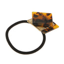 Girls Ladies Acrylic Metal Strong Elastic Square Shape Leopard Print Hair Band Head Accessory Dark Brown