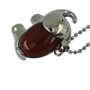 Vintage Healing Chakra Red Agate Gemstone Elephant Pendant Necklace Long Chain Jewelry
