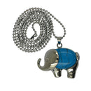 Healing Chakra Turquoise Gemstone Elephant Pendant Necklace Long Bead Chain