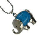 Healing Chakra Turquoise Gemstone Elephant Pendant Necklace Long Bead Chain