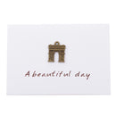 Pack of 10 Mini Triumphal Arch Metal Wedding Birthday Greeting Card with Envelopes