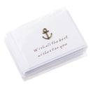 Pack of 10 Mini Anchor Metal Wedding Invitation Greeting Gift Card Inc Envelopes