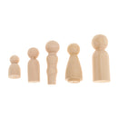 Set of 5Pcs Wooden Peg Dolls People Peg Dolls Wooden Family DIY Crafts Cake Topper