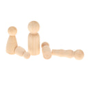 Set of 5Pcs Wooden Peg Dolls People Peg Dolls Wooden Family DIY Crafts Cake Topper
