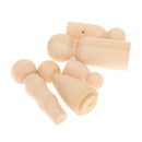 Set of 5Pcs Wooden Peg Dolls People Peg Dolls Wooden Family DIY Crafts Cake Topper