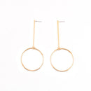 Punk Exaggerated Big Geometric Round Dangle Earrings for Women Drop Earrings Gold