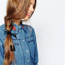 Velvet Tassel Drop Hair Rope Ties Band Ponytail Holder Accessories-Black
