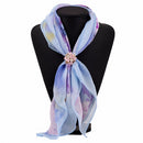Flowers Crystal Rhinestones Scarf Buckle Brooch Pin Holder Scarf Jewellery for Women