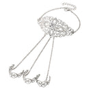 Finger Ring Hand Chain Harness Multi Chain Punk Style Bracelet for Women