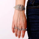 Finger Ring Hand Chain Harness Multi Chain Punk Style Bracelet for Women
