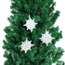 Glitter Diamond Snowflake Christmas Tree Hanging Charms Home Decor Ornaments Silver Pack Of 10PCS