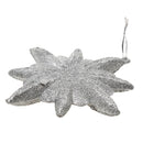 Glitter Diamond Snowflake Christmas Tree Hanging Charms Home Decor Ornaments Silver Pack Of 10PCS