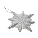 Glitter Diamond Snowflake Christmas Tree Hanging Charms Home Decor Ornaments Silver Pack Of 10PCS