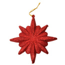 Glitter Diamond Snowflake Christmas Tree Hanging Charms Home Decor Ornaments Red Pack Of 10PCS
