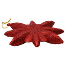 Glitter Diamond Snowflake Christmas Tree Hanging Charms Home Decor Ornaments Red Pack Of 10PCS