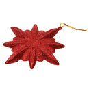 Glitter Diamond Snowflake Christmas Tree Hanging Charms Home Decor Ornaments Red Pack Of 10PCS