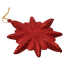 Glitter Diamond Snowflake Christmas Tree Hanging Charms Home Decor Ornaments Red Pack Of 10PCS