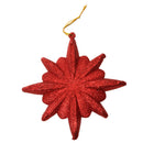 Glitter Diamond Snowflake Christmas Tree Hanging Charms Home Decor Ornaments Red Pack Of 10PCS