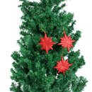 Glitter Diamond Snowflake Christmas Tree Hanging Charms Home Decor Ornaments Red Pack Of 10PCS