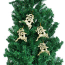 Glitter Reindeer Shape Christmas Tree Hanging Charms Home Decor Ornaments Gold Pack Of 10PCS