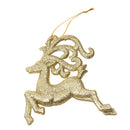 Glitter Reindeer Shape Christmas Tree Hanging Charms Home Decor Ornaments Gold Pack Of 10PCS