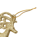 Glitter Reindeer Shape Christmas Tree Hanging Charms Home Decor Ornaments Gold Pack Of 10PCS