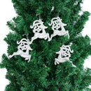 Glitter Reindeer Shape Christmas Tree Hanging Charms Home Decor Ornaments Silver Pack Of 10PCS