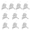 Glitter Reindeer Shape Christmas Tree Hanging Charms Home Decor Ornaments Silver Pack Of 10PCS