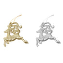 Glitter Reindeer Shape Christmas Tree Hanging Charms Home Decor Ornaments Silver Pack Of 10PCS