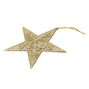 Glitter Star Shape Christmas Tree Hanging Charms Home Decor Ornaments Gold Pack Of 10PCS