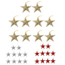 Glitter Star Shape Christmas Tree Hanging Charms Home Decor Ornaments Gold Pack Of 10PCS