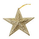 Glitter Star Shape Christmas Tree Hanging Charms Home Decor Ornaments Gold Pack Of 10PCS