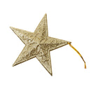 Glitter Star Shape Christmas Tree Hanging Charms Home Decor Ornaments Gold Pack Of 10PCS